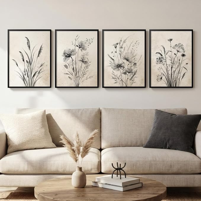Framed Vintage Floral Botanical Wall Art by Cuspin
