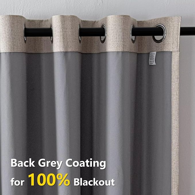 IGEMAEVE Blackout Curtains for Bedroom Grommet Light Beige 100" W x 84" L | - Image 3