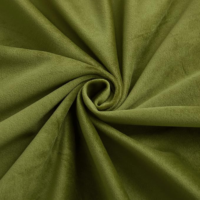 RYB HOME Moss Green Velvet Blackout Curtains - Image 5