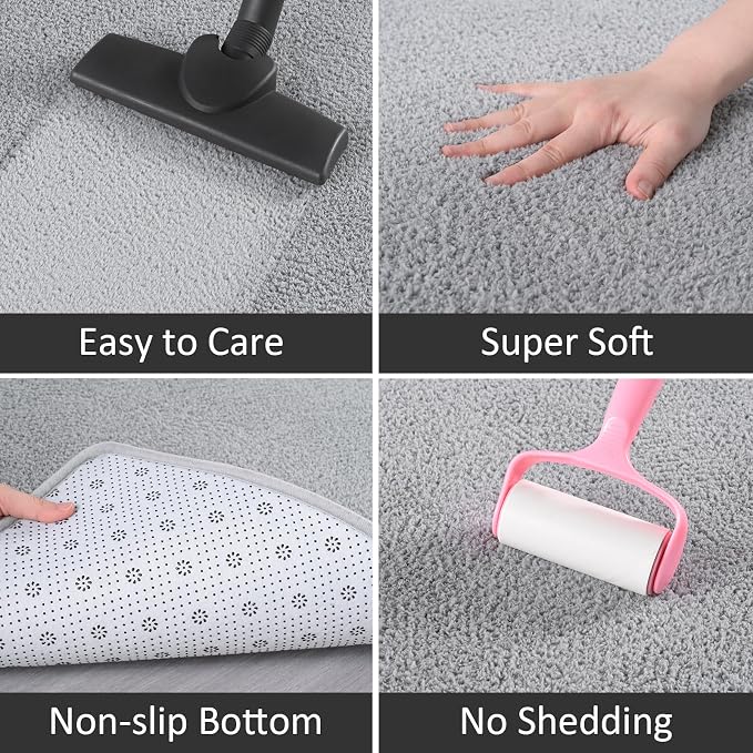 4x6 Area Rugs for Living Room Non Slip Dorm Bedroom Rug, Minimalist Washable - Image 5