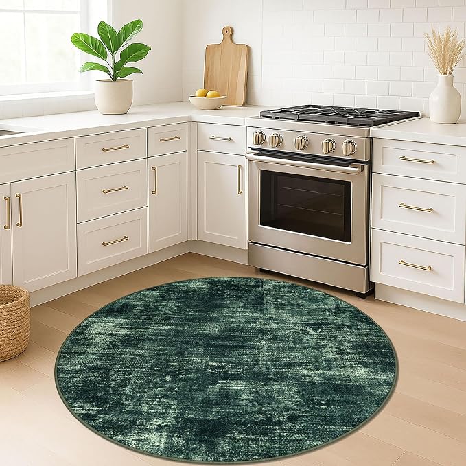 Round Area Rug 5 Ft Circle Entryway Rugs Round Washable Door Mat Indoor Entrance - Image 2