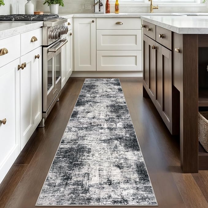 Abstract Runner Rug 2x8 Ft Washable Runners - Image 2