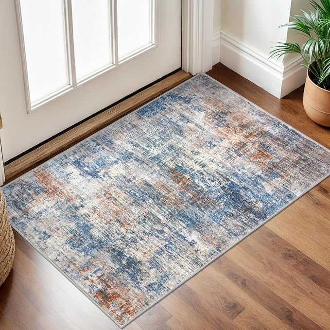 Small Abstract Area Rug 2x3 Ft Entryway Rugs Washable Door Mat Indoor Entrance by iOhouze