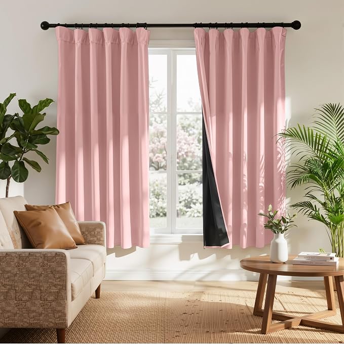 RYB HOME 100% Blackout Curtains 63 inches Length, Thermal Insulated | Thermal by RYBHOME