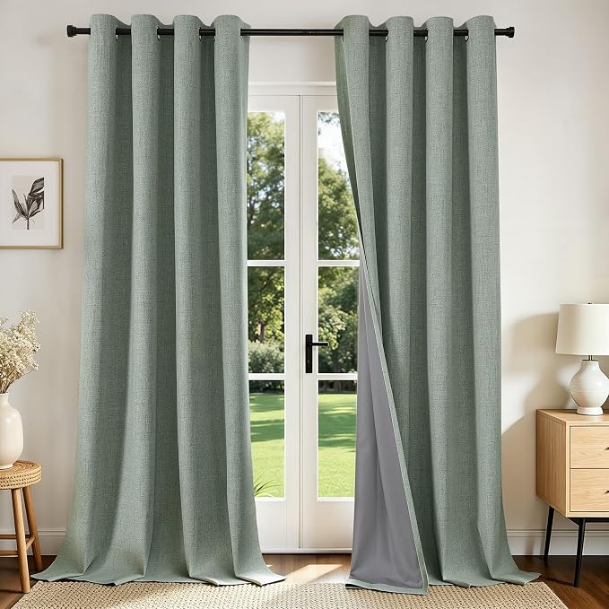 Joydeco Blackout Curtains 120 Inches Long 2 Panels Burg, Room Darkening Curtains by JOYDECO