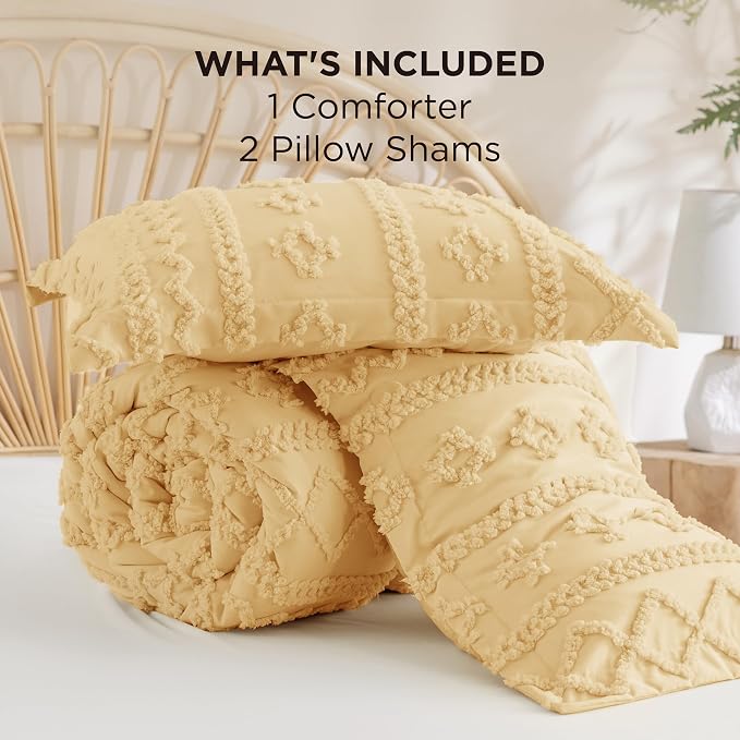 Bedsure Tufted Boho Comforter Set King Size - Image 7