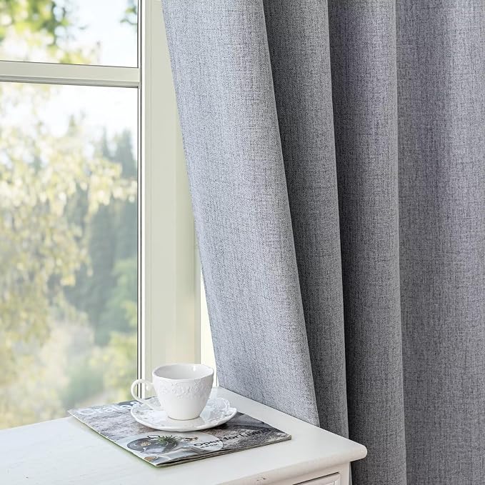 IGEMAEVE Blackout Curtains & Drapes Grey 100" W x 108" L | Bedroom | Living - Image 5
