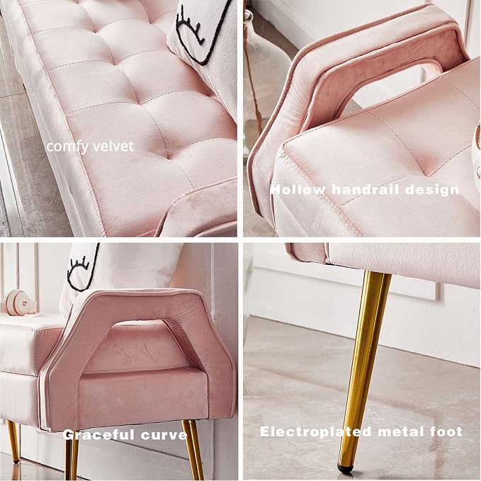 Luxurious End of Bed with den Legs, Bedroom Velvet Upholstered Seat, Comfy - Image 5