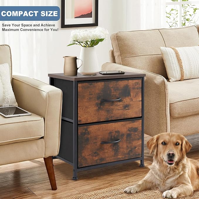 DUMOS Nightstand Set of 2, Small Dresser - Image 2