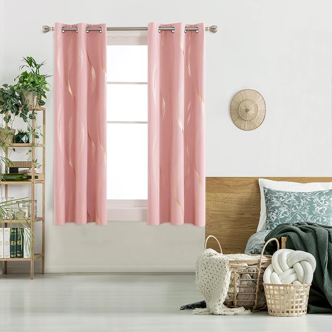 Deconovo Curtains for Living Room, Pattern Blackout Curtains 95 Inches Long | - Image 2