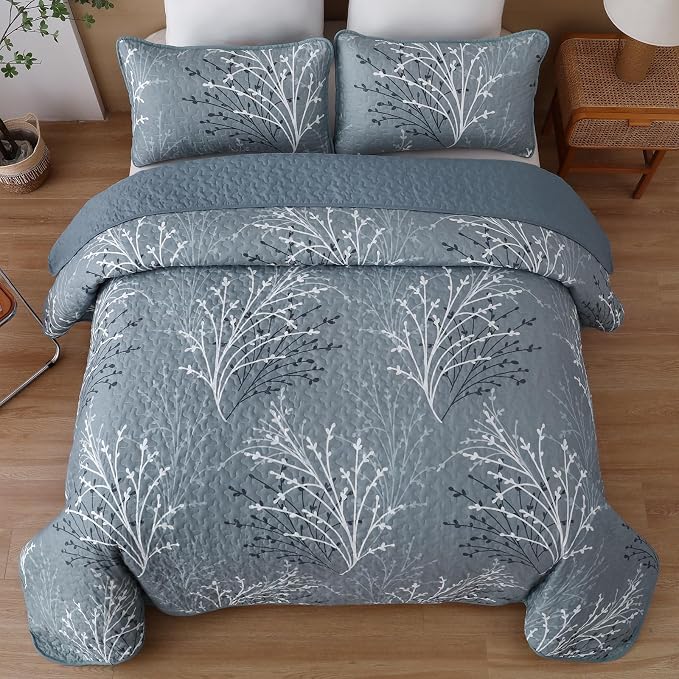 DJY Quilt Set King Size, Branch Floral Bedding Set - Image 3