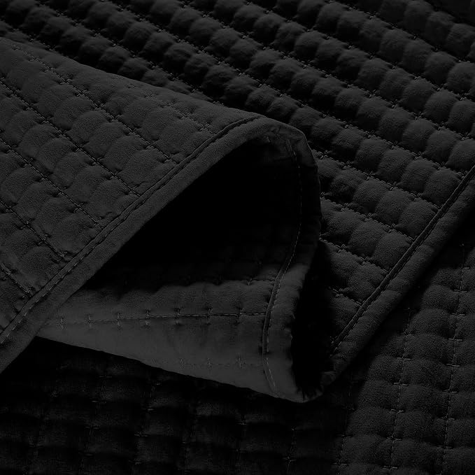 Queen Quilt-Lightweight Bedspreads Black Queen Size Quilt Bedding Set | Soft - Image 5