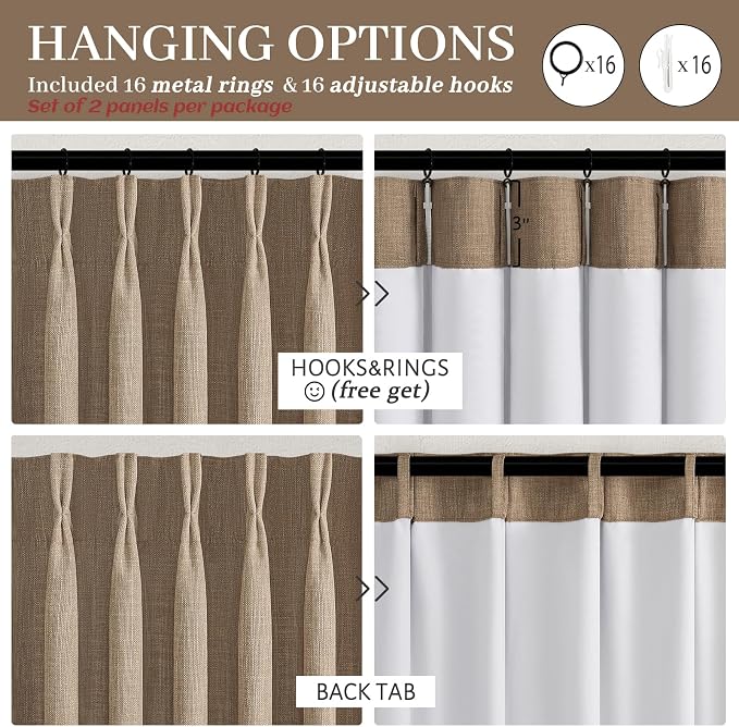 Blackout Rust Brown Pinch Pleat Curtains 84 Inch Long - Image 9