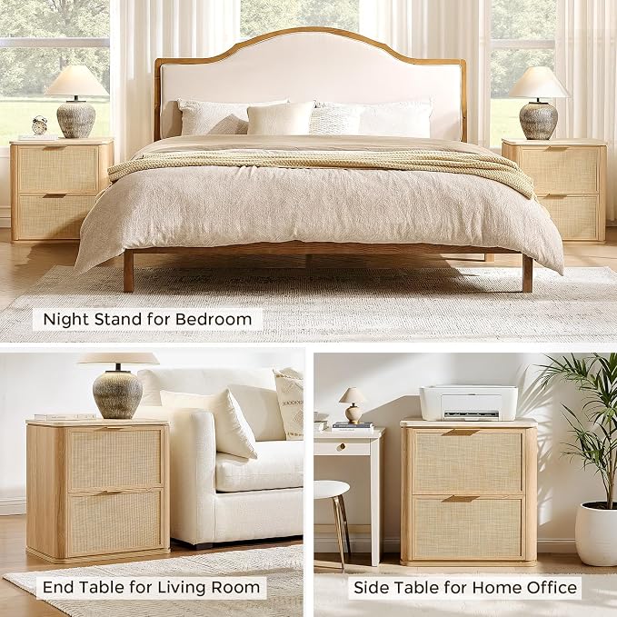 NightStand Set of 2, 23.11" W Rattan Nightstand - Image 7