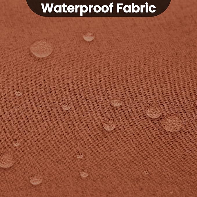COSVIYA 100% Blackout Burnt Orange Linen Curtains & Drapes 72 Inch Length | - Image 5