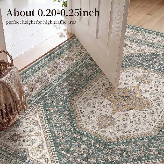 6x6 Round Washable Area Rug - Image 4