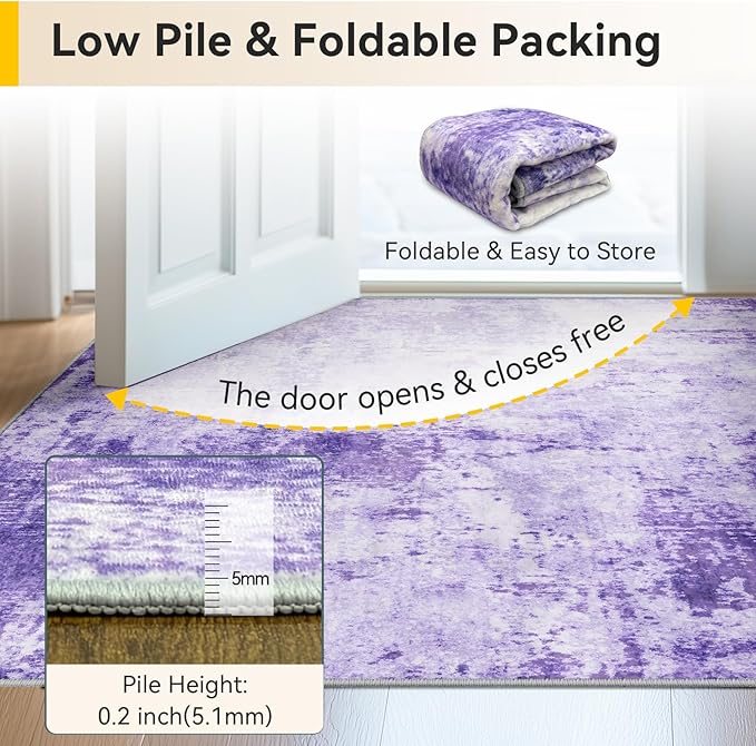 RELEANY Washable 5'x8' Abstract Area Rug - Image 6