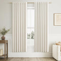 100% Blackout Linen Curtains for Bedroom 74 Inches Long Natural Cream Black Out by Guken
