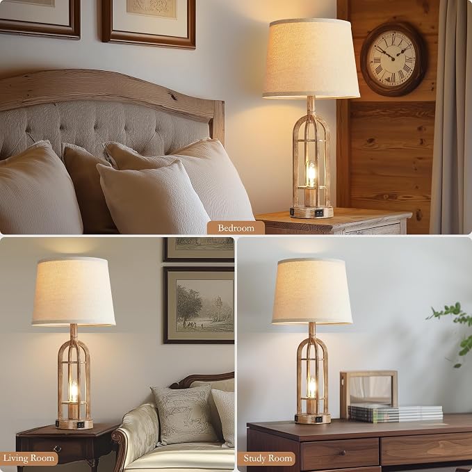 SRJJA Table Lamps for Living Room End Table Set of 2 - Image 4