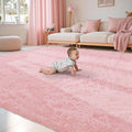 8x10 Area Rug for Living Room, Dark Pink Fluffy Shag Non-Slip Bedroom Rugs | by Unknown