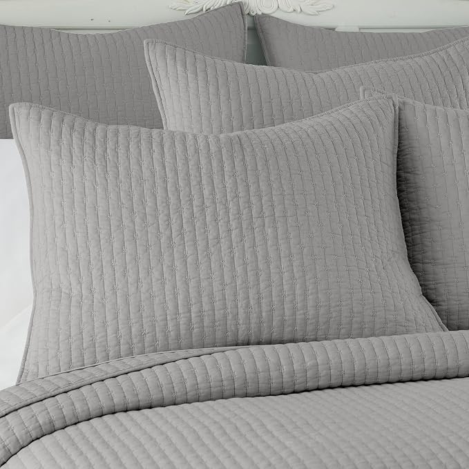 Levtex Home Cross Stitch Reversible King/Cal King Quilt Set and 2 Pillow Shams - Image 3