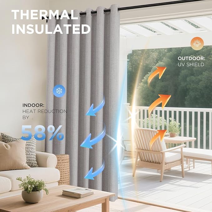 Joydeco Blackout Curtains 108 Inches Long 2 Panels Burg, Room Darkening Curtains - Image 4