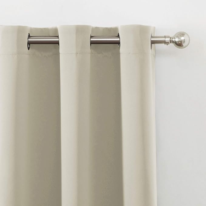 Light Beige Thermal Blackout Curtains/38 x 54 Inch/Set of 2 Panels Room - Image 7