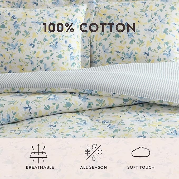 Laura Ashley - Twin Comforter, Soft Reversible Bedding Set, Includes Matching - Image 5