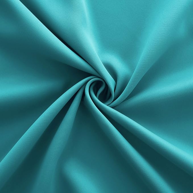 KOUFALL Coastal Decor Marine Teal Curtains 63 Inch Length - Image 5