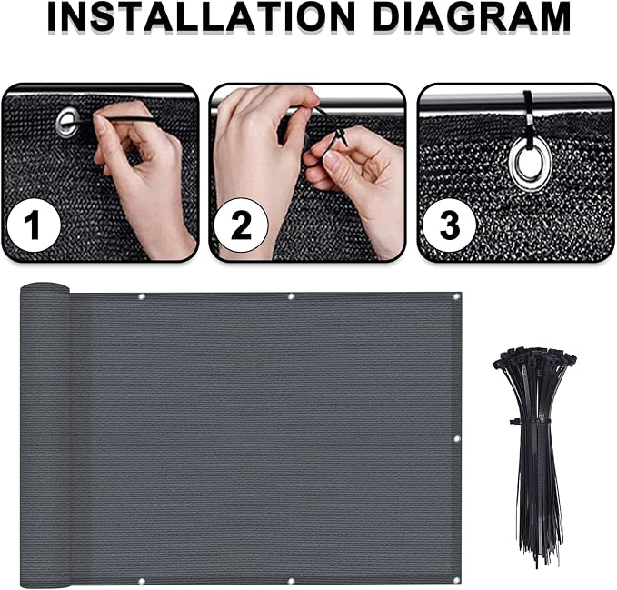 LOVE STORY 3' x 3' Balcony Privacy Screen Cover - Image 2