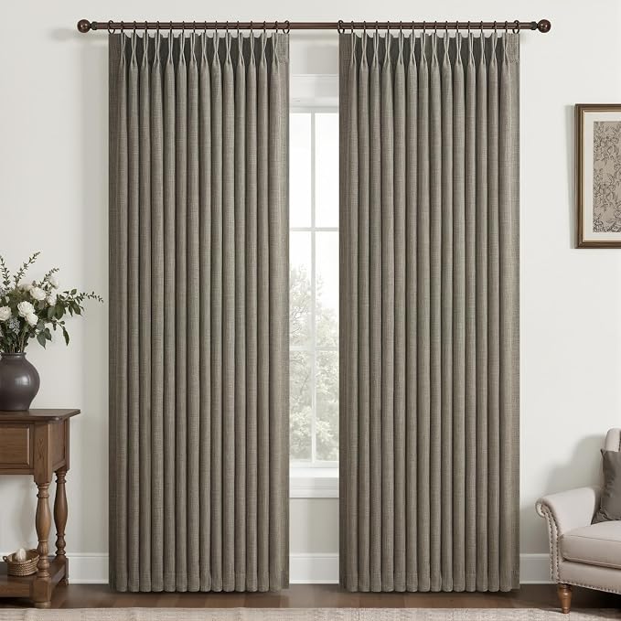 Sepia Ebony 100% Blackout Kids Room Curtains 90 Inches Long, Memory Trained by PleatedDrapes