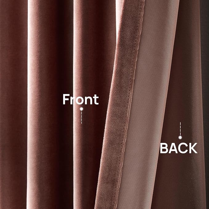 Luxury Dusty Pink Velvet Curtains 108 inches - Image 8