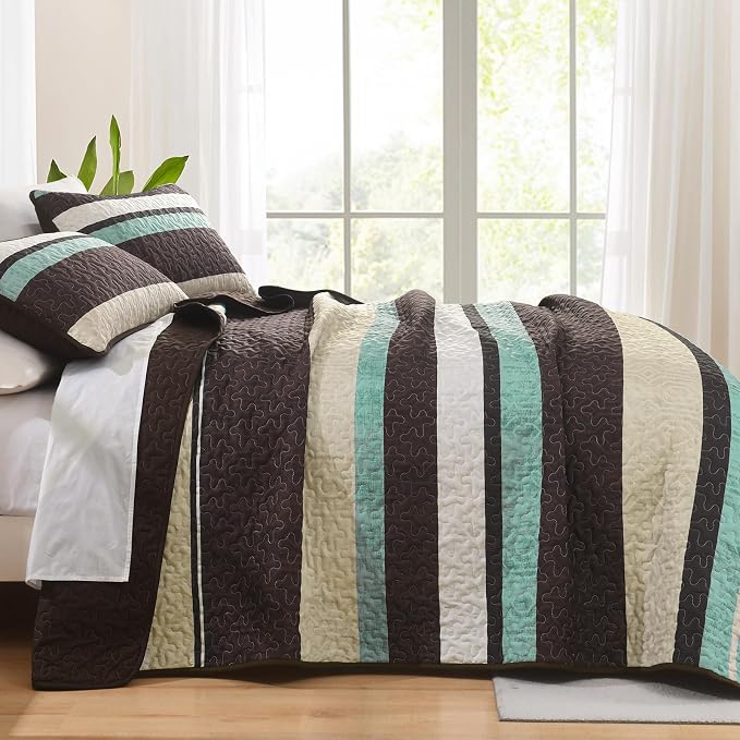 Dobuyly Queen Size Boho Quilt, Breathable All-Season, 3-Piece Fits Queen 96"x90" - Image 3