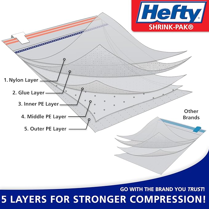 Space Bags Vacuum Storage Bags for Bedding Jumbo Compression 3 Pack Clear for - Image 2