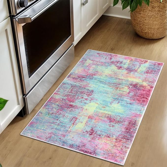 Small Abstract Area Rug 2x3 Ft Entryway Rugs Washable Door Mat Indoor Entrance - Image 9