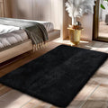 Black 2x4 Area Rugs for Bedroom, Fluffy Shag Rug Small Rug Bedroom Carpet | by Yongyangjuxi