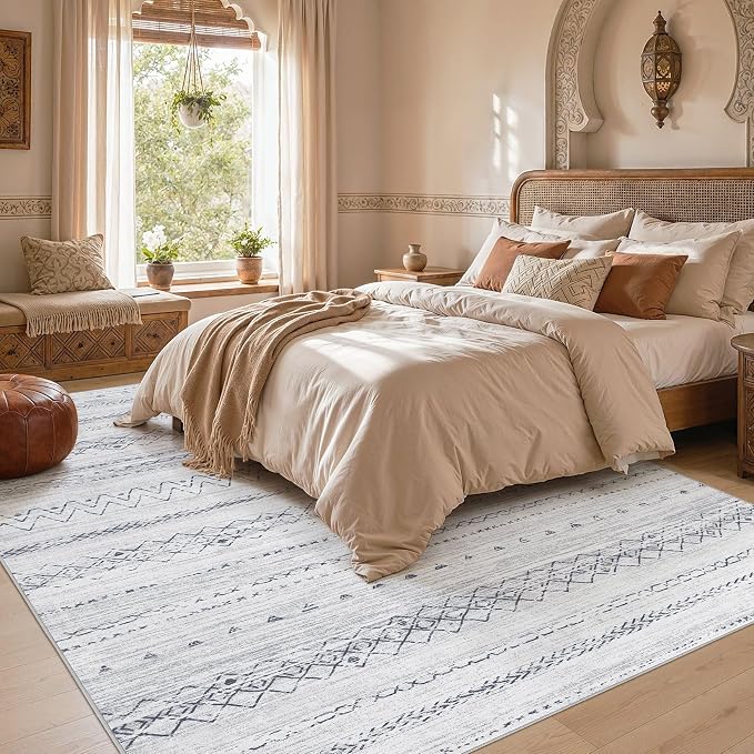 cotiled Boho 12x15 Area Rug for Living Room: Large Moroccan Washable Rug | - Image 5