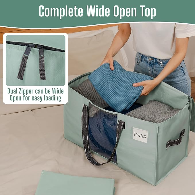 VENO Moving Bags, Wide Open Top, Light Green, 10 Pack | Moving boxes Alternative - Image 2