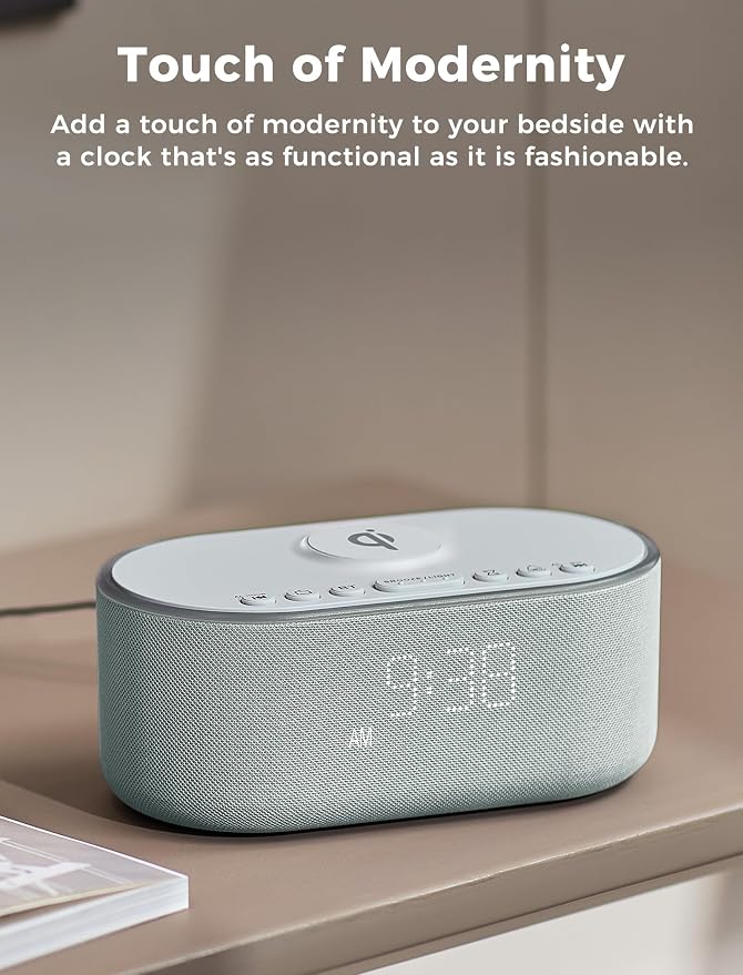 Odokee Qi Certified Wireless Charging Alarm Clock Radio - Image 7