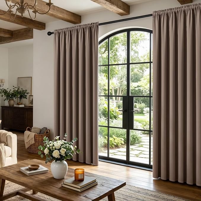 CUCRAF Khaki Blackout Curtains 72 inch Length 2 Panels Set, Rod Pocket Room - Image 4