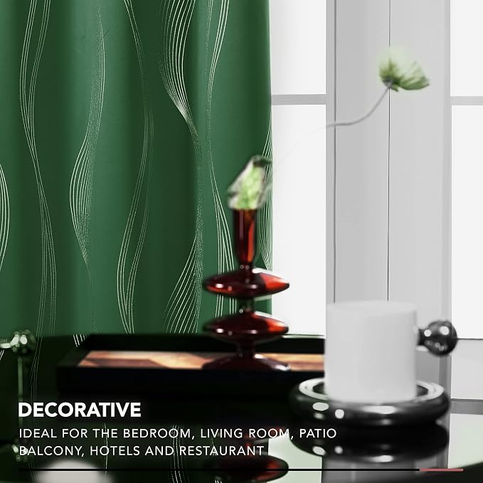 Deconovo Curtains for Living Room, Pattern Blackout Curtains 54 Inches Long | - Image 3
