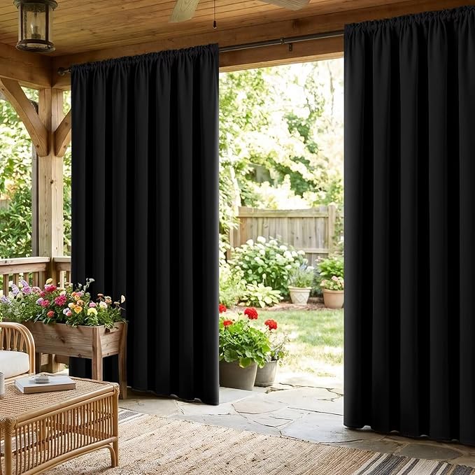 CUCRAF Black Blackout Curtains 84 inch Length 2 Panels Set, Rod Pocket Room - Image 8