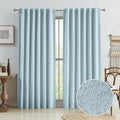 Thermal Insulated Blackout Linen Curtain Panels 90 Inches Long, Totally Shaded by KEQIAOSUOCAI