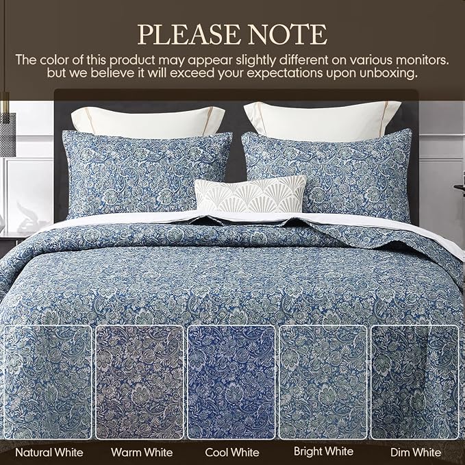DURLENGEN Quilt Set Queen Size 3Pcs, Soft Microfiber Lightweight Bedspread - Image 5