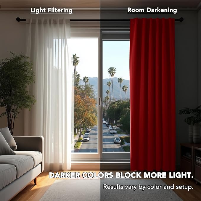 Deconovo Blackout Curtains for Bedroom, Living Room Curtains 63 Inches Long | - Image 7