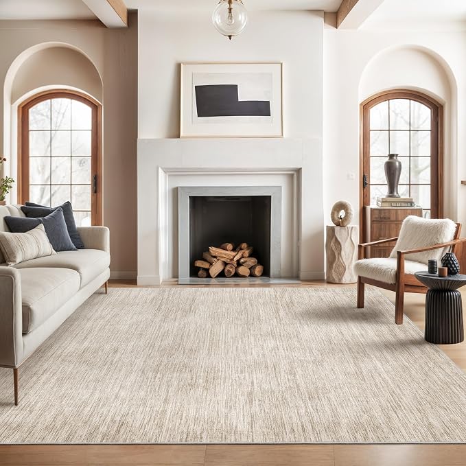 8x10 Area Rugs for Living Room, Large Washable Rug Non Slip, Thin & Lighweight by Valenrug