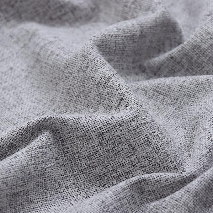 YoungsTex Grey Linen Blackout Curtains 68 Inch Length - Image 9