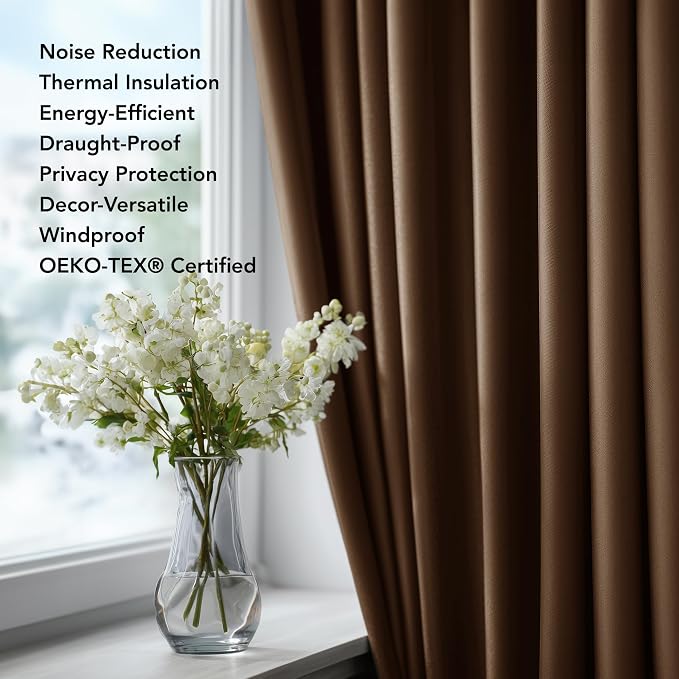 Deconovo Blackout Curtains for Bedroom, Living Room Curtains 72 Inches Long | - Image 4