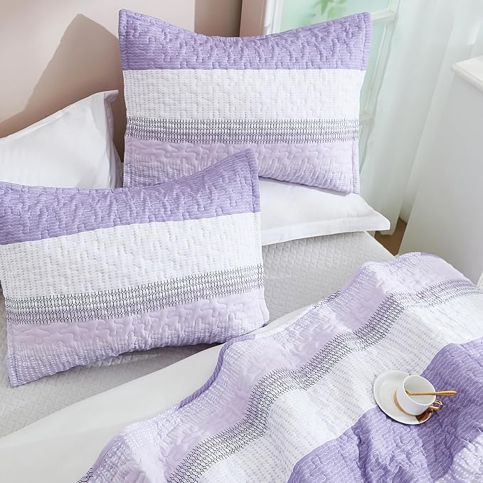 King Size Quilt Set Lavender - Image 3
