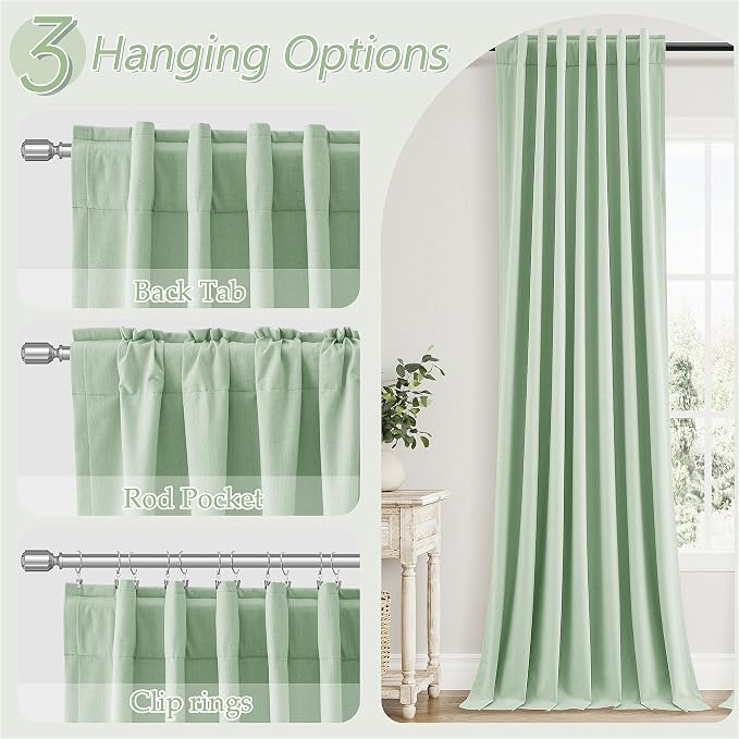 100% Blackout Curtains 102 Inch Length 2 Panels Set - Image 6